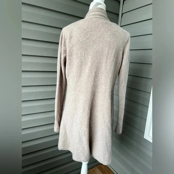 PLY Cashmere Open Front Long Cardigan Sz M Tan - Picture 4 of 7